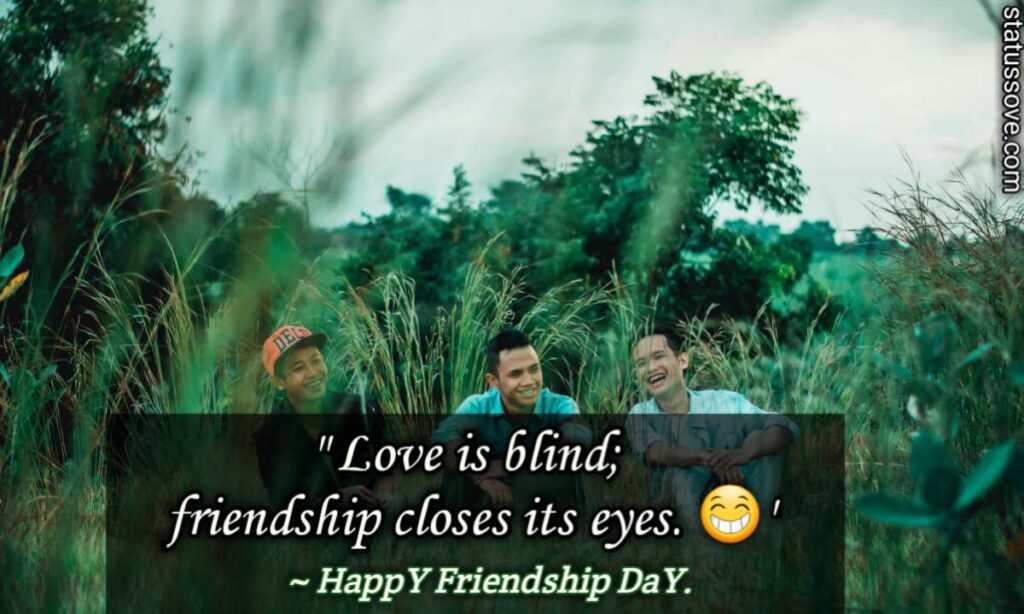 Love is blind; friendship closes its eyes