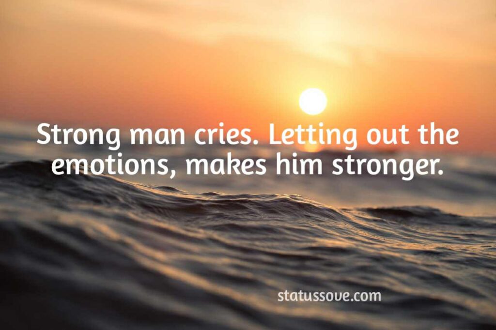 Strong man cries. Letting out the emotions