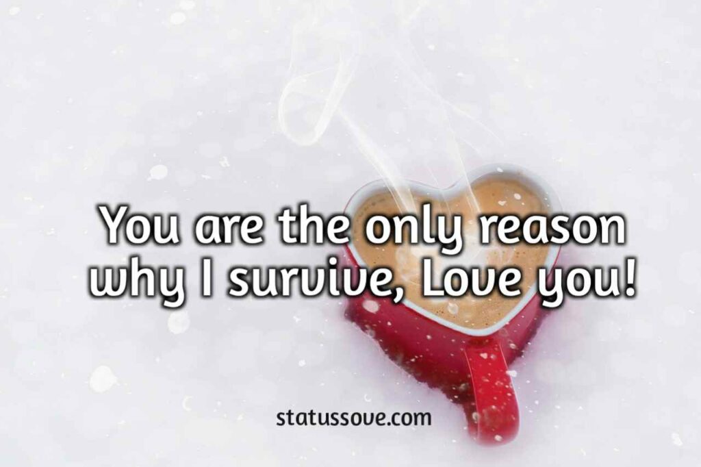 You are the only reason why I survive, Love you!